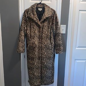 Long leopard fur jacket